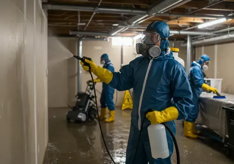 Basement Sanitization and Antimicrobial Treatment process in Pell Lake, WI