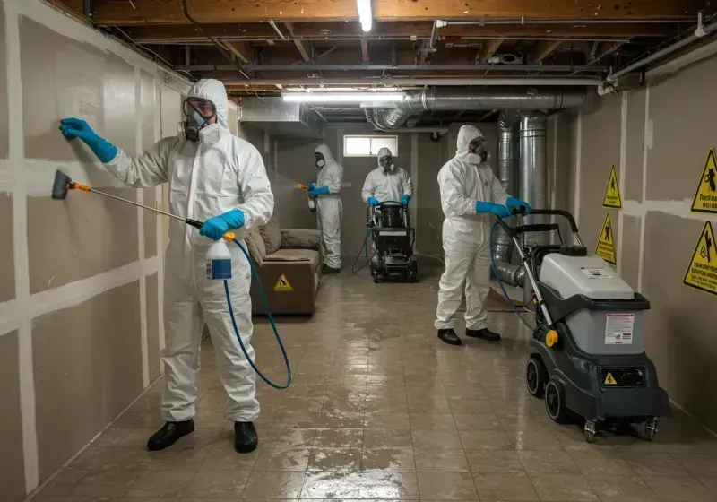 Basement Moisture Removal and Structural Drying process in Pell Lake, WI